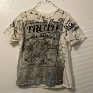 Truth in god we trust off white medium t shirt